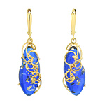 0068225/10,85г Серебро 925* СЕРЬГИ вст.Янтарь/позолота