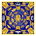 500062 Сувенирный платок "Пермский звериный стиль", 90*90, 70% шёлк 30% вискоза МД Нины Ручкиной