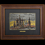/16*21см Офорт цветной "Старая Москва. Общий вид Кремля" 