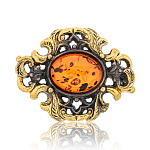 0045048/723.4 Брошь Барокко №2 (коньячный)