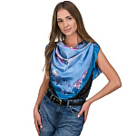 0074354 Атлас 89*89см ПЛАТОК ППС Проект Палитра ЦВЕТЕНИЕ (шелк 100%) 10135-13