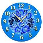 00378313/25см Хохлома ЧАСЫ Изд.НХП Р43  (С3286) (голубой фон)