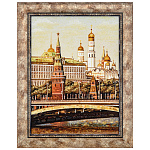 Картина янтарная "Москва. Вид на Кремль" 30х40 см