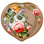 100594 Поднос с авторской росписью 17*16 см АА1676