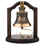 Колокол бронзовый на подставке "С Рождеством Христовым"