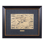 /42*55см Офорт черно-белый "Военная Авиация. СУ-27 КОЛЛАЖ"