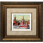 0040397/Т/36*34см КАРТИНА Перлам. "ХРАМ ВАСИЛИЯ БЛАЖЕННОГО" в раме