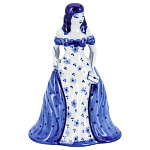 0016233/коб  Гжель Колокольчик "Барышня " в кобальте Авт. Тарыгин М. В. 