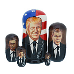 202775 Матрёшка "ВОЖДИ/ПОЛИТИКИ-ТРАМП" 5 мест ,11 см