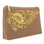 Косметичка "Райский сад". Бежевая с вышивкой, фотография 1. Интернет-магазин ЛАВКА ПОДАРКОВ