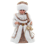 0065759 Новый год Кукла СНЕГУРОЧКА музыкальная 30см Золотая шуба ПУ