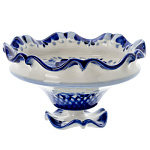 /зол Гжель Розетка для варенья "Утро"в золоте 5*10см Авт. Алехин С.С. (0253)