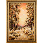 Картина янтарная "Зимний пейзаж. Домик" 40х60 см
