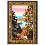 300188 НП-Картина Янтарная "ПЕЙЗАЖ" (баг.20*29 см/ полот.15*24 см)