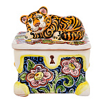 /МАЙОЛИКА  Тигренок на шкатулке 