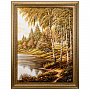 Картина янтарная "Лесное озеро" 30х40 см, фотография 7. Интернет-магазин ЛАВКА ПОДАРКОВ