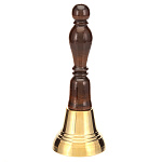 0015430/№4 Бронза КОЛОКОЛЬЧИК с деревянной ручкой