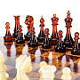 Шахматный ларец из капа с фигурами из янтаря, фотография 2. Интернет-магазин ЛАВКА ПОДАРКОВ