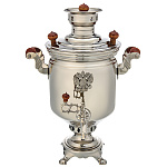 0069473/5л-банка Самовар КОМБИНИРОВАННЫЙ латунный, никель, Герб РФ