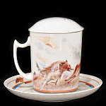 0032379/81.23092.00.1 ЛФЗ БОКАЛ+БЛЮДЦЕ+КР Снежное утро "Осенняя охота" ТН1