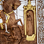 Икона деревянная в киоте "Георгий Победоносец" 39х34 см, фотография 8. Интернет-магазин ЛАВКА ПОДАРКОВ
