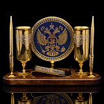 Настольный письменный набор "Герб РФ". Златоуст