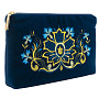 Косметичка "Аромат васильков". Тамно-синяя с вышивкой, фотография 6. Интернет-магазин ЛАВКА ПОДАРКОВ