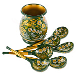 0021751 Хохлома Набор столовых предметов "Хозяюшка" 7пр.63630000007 ландыш зел