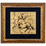 0037766-29*31см-СТРЕЛЕЦ  КАРТИНА сус.золото "ЗНАК ЗОДИАКА"паспарту синий (коробка)