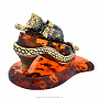 Статуэтка с янтарем "Кот на туфельке", фотография 4. Интернет-магазин ЛАВКА ПОДАРКОВ