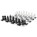 Шахматы из искусственного камня с деревянными утяжеленными фигурами 40х40 см