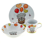  НАБОР детской посуды  3 предмета "МИШКА" фарфор