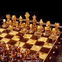Шахматы в ларце с инкрустацией из янтаря и янтарными фигурами, фотография 2. Интернет-магазин ЛАВКА ПОДАРКОВ