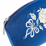 Косметичка бархатная "Счастье". Темно-синяя с вышивкой, фотография 3. Интернет-магазин ЛАВКА ПОДАРКОВ