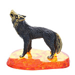 0045481/1236 Сувенир Волк Маленький воющий на луну  Сувенир (коньячный)