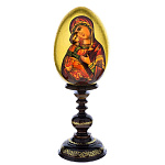 0016669-Влад ЯЙЦО ПАСХАЛЬНОЕ "Владимирская Божья Матерь" на подставке ок.15*24см (40)