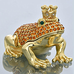 Традиции ФАБЕРЖЕ Сувенир-ШКАТУЛКА "ЛЯГУШКА с короной" В13-17-08