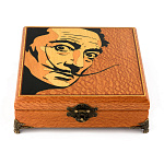 0059245 Нат.дерево Шкатулка "САЛЬВАДОР ДАЛИ" 21*21*7см лайсвуд, травл тополь, бук, клен