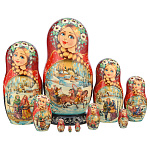 0061835-10 м 27 см Матрешка "Тройка " зима