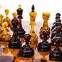 Шахматный ларец из березового капа с янтарными фигурами 42х42 см, фотография 4. Интернет-магазин ЛАВКА ПОДАРКОВ