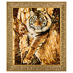 Картина янтарная "Тигр" 62 х 72 см