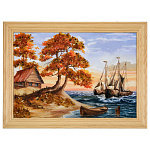 0076431-24*18 (21*15)см ПАННО настенной ПЕЙЗАЖ №22 (янтарная крошка)