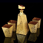 0044844/КАРА питейный НАБОР Д/ВИСКИ "PATRIA" 4перс.:Графин+4 бок,5предм.ЗОЛОТО,в П/У