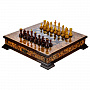 Шахматный ларец с инкрустацией и фигурами из янтаря 65х65 см, фотография 1. Интернет-магазин ЛАВКА ПОДАРКОВ