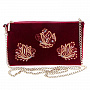 Сумка-клатч бархатная "Аромат весны". Бордовая с золотой вышивкой, фотография 1. Интернет-магазин ЛАВКА ПОДАРКОВ