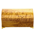 0061574 Нат.дерево Шкатулка "СУНДУЧОК НА НОЖКАХ" карельская береза