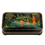 0065067-14*8см  Лаковая миниатюра Палех ШКАТУЛКА "ИВАН КУПАЛА" Камардина