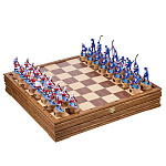 Шахматы с оловянными фигурами "Хоккей. ЦСКА Металлург" 47х47 см