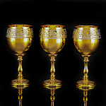 0016152 Златоуст НАБОР ПИТЕЙНЫЙ: 3 рюмки, позолота, в ПУ 