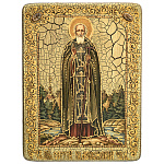 0028059/15*20см Икона подарочная "Св.Преп. Сергий Радонежский"мор.дуб  в ПУ (RTI-281.m)